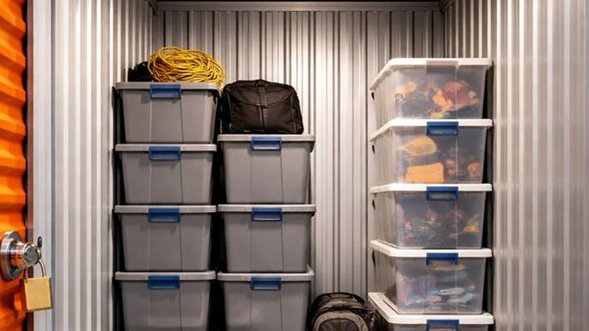 LockerUp storage unit interior with organized bins